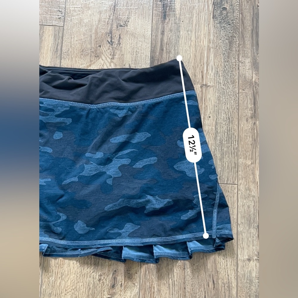 Lululemon Pace Setter Pleated Tennis Skirt Oil Slick Blue Lotus Camo 2 Tall - Picture 7 of 8